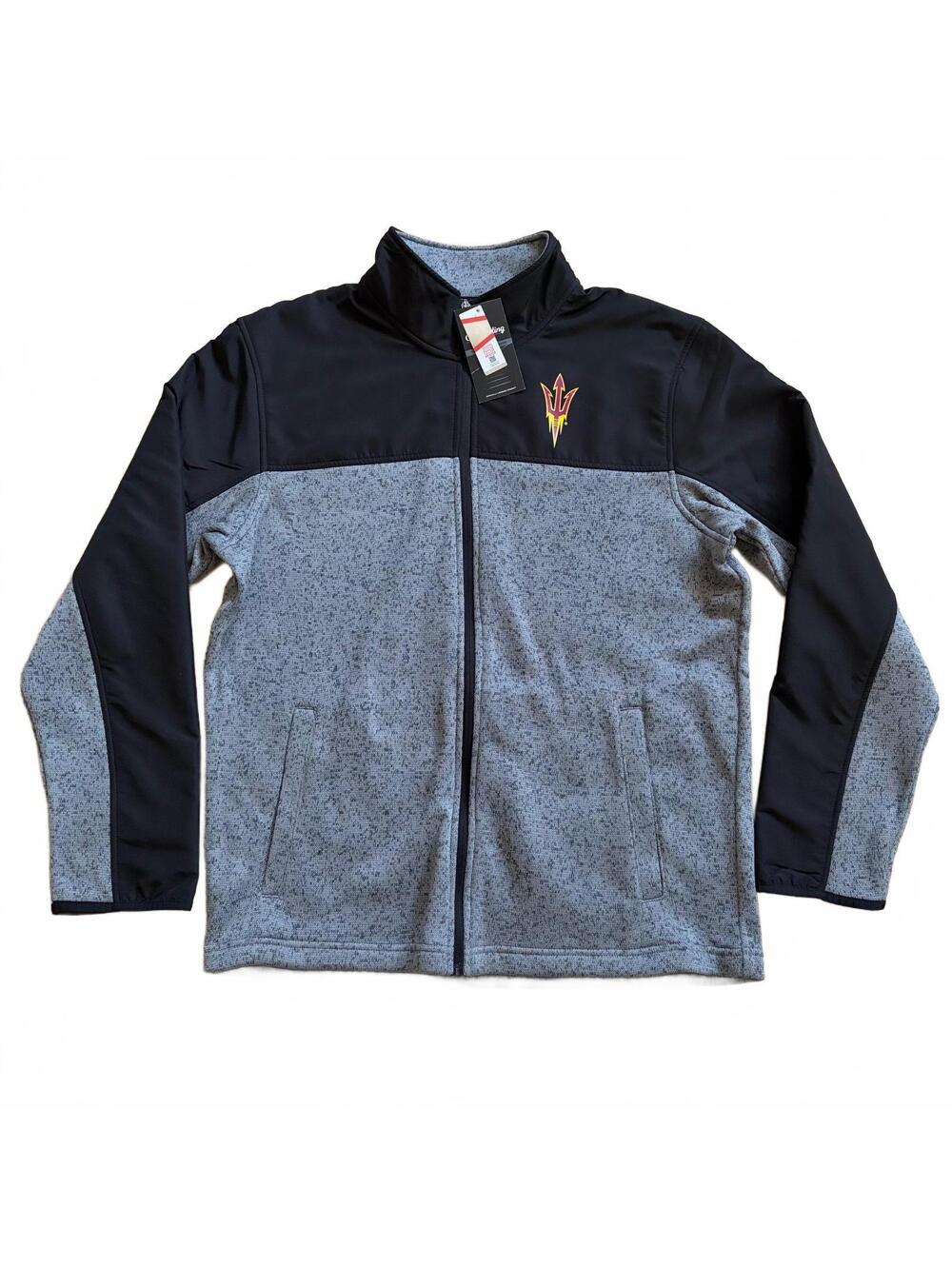 Arizona State ASU Sun Devils Jacket Full Zip Knit Two Tone Men’s Size XL NWT